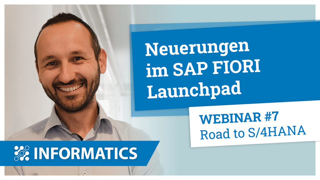 Webinar subject on Road to S/4HANA - Innovations in the SAP FIORI Launchpad