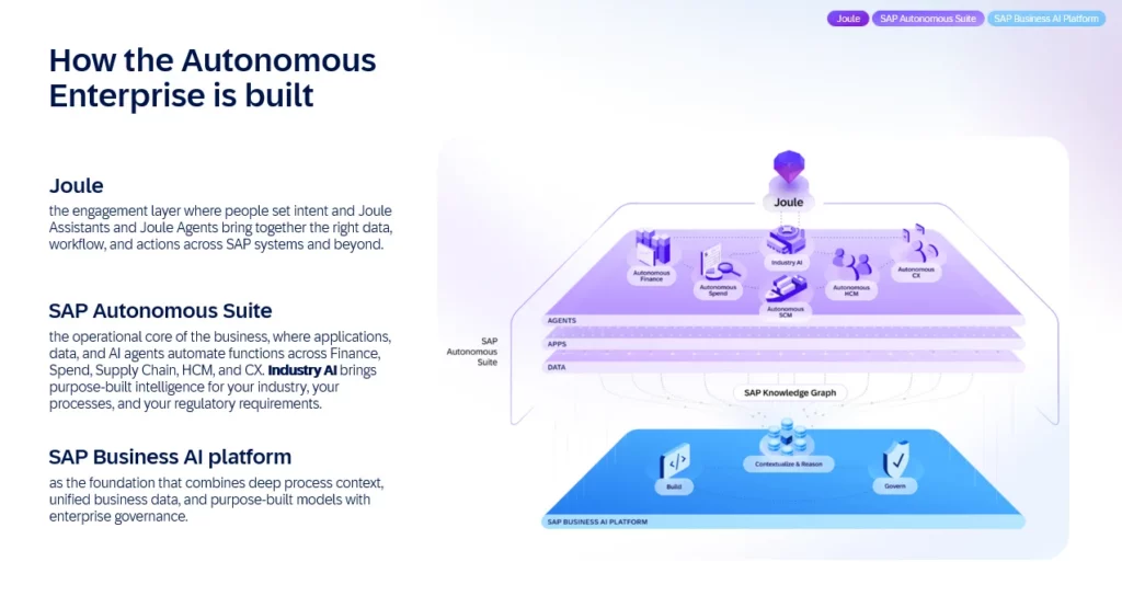 Autonomous Enterprise: Structure and Function of the Layers (Source: SAP)
