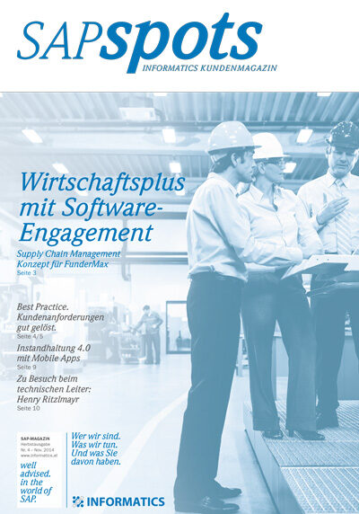 Titelblatt 04. INFORMATICS SAPspots "Wirtschaftsplus mit Software-Engagement"